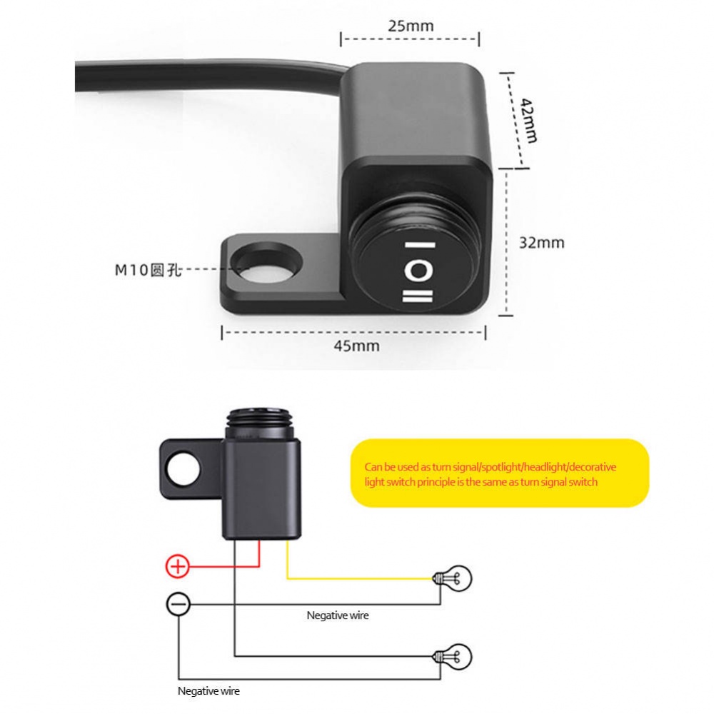 Công Tắc Bật / Tắt Đèn led 3 Nút Trái / Phải Chống Nước Thông Dụng Cho Xe Máy atv