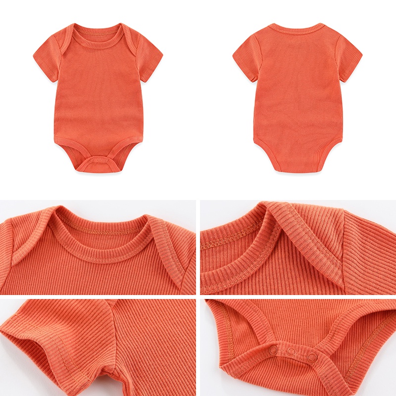 1 Bộ Áo Liền Quần Bằng cotton Mềm Màu Trơn Dành Cho Bé Sơ Sinh