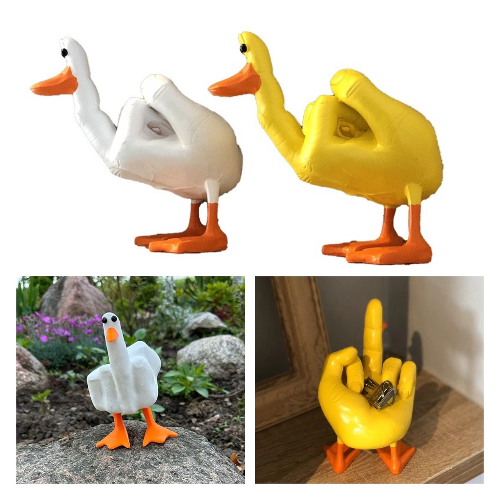 Đồ trang trí Vịt Ngón Tay Giữa 15cm Ngộ Nghĩnh Trang Trí Sân Vườn