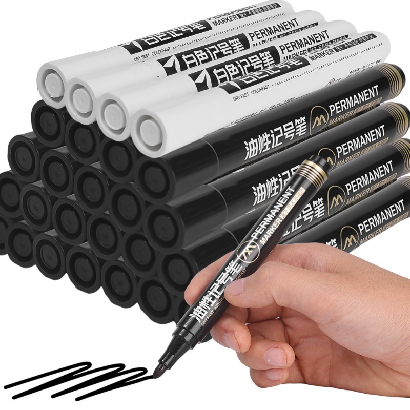 Bút Lông Viết Bảng Ký Chống Thấm Nước Nhanh Khô / Bút Đánh Dấu Màu Trắng Dành Cho Văn Phòng / Học Sinh