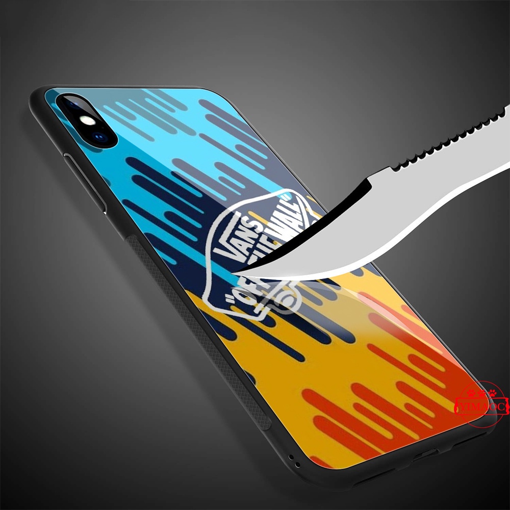 Ốp Điện Thoại Kính Cường Lực Hình vans Cho iphone se 12 pro max 13 mini t190 Thời Trang