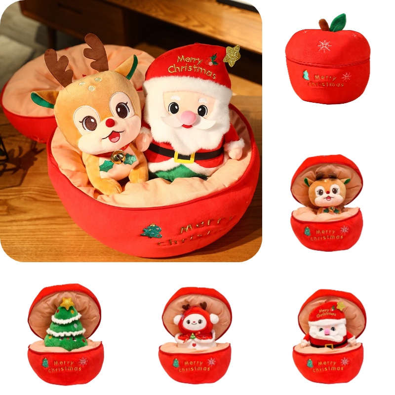 Búp Bê Nhồi Bông Hình Quả Táo Tuần Lộc Giáng Sinh