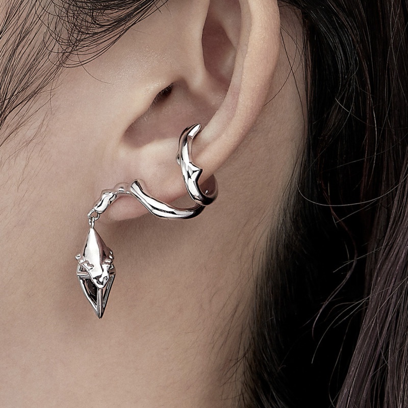 Bông Tai Dạng Kẹp Hình Rắn Thời Trang Cá Tính Cho Nữ