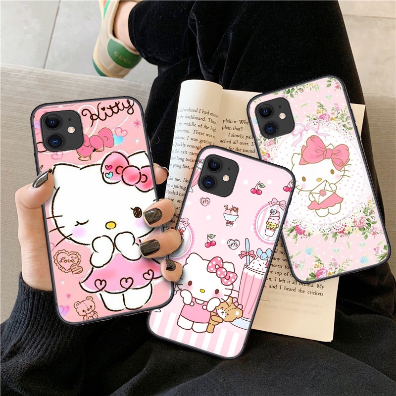 Ốp Điện Thoại tpu Dẻo Họa Tiết Hoạt Hình hello kitty Dễ Thương Cho iphone 13 mini 14 pro max t115