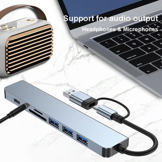 Bộ Chia 8 Cổng USB 3.0 Type C Cho Laptop Máy Tính