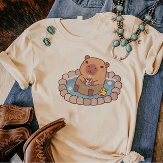 Áo thun nữ in hình capybara y2k vui nhộn