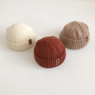 Mũ beanie màu trơn giữ ấm mùa đông dành cho bé trai bé gái