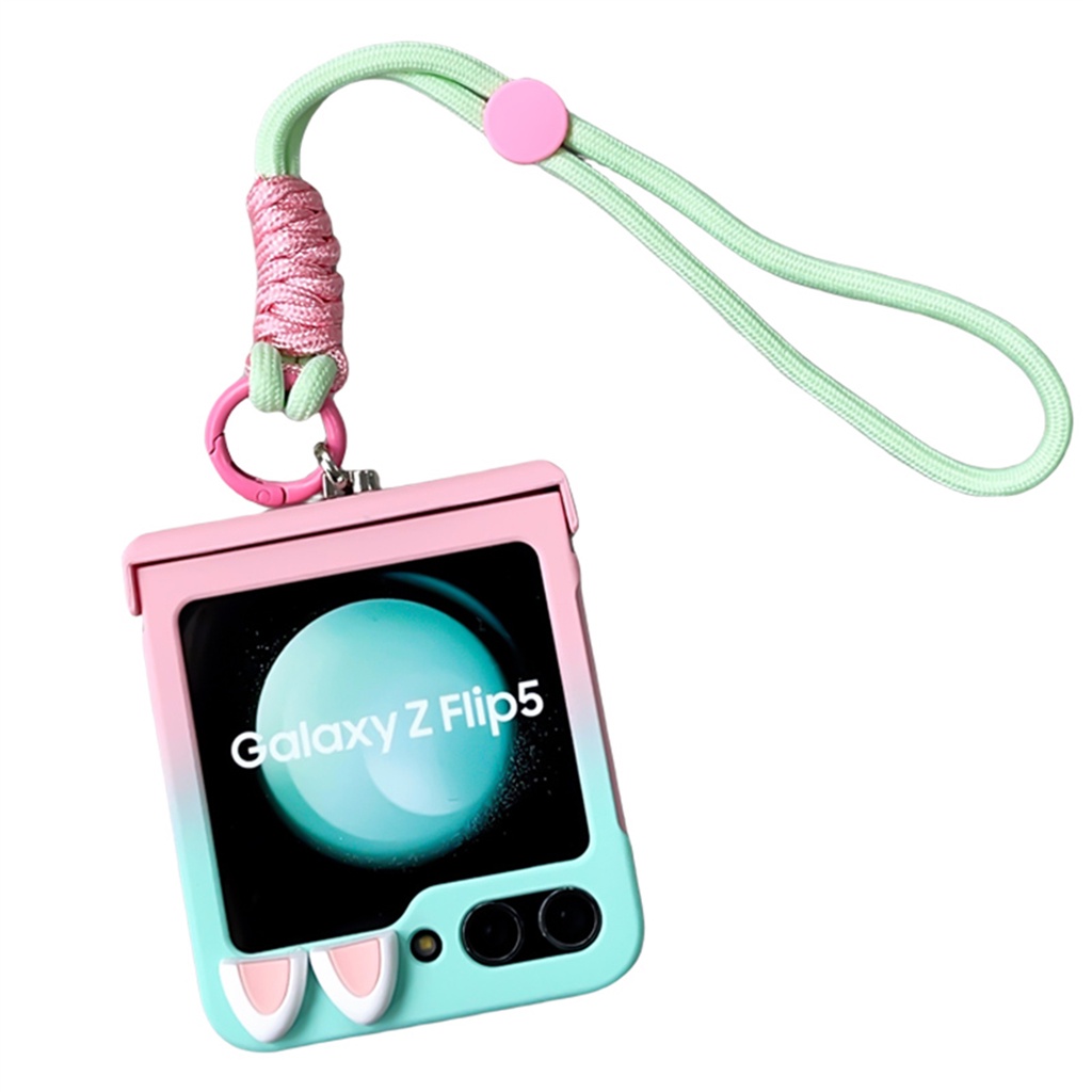 Ốp Điện Thoại Họa Tiết Tai Mèo Hoạt Hình Dễ Thương Cho galaxy z flip 5 z flip5 flip5 zflip5