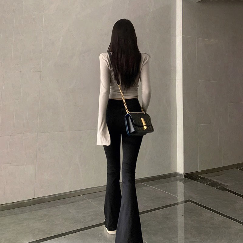 Áo Thun Cổ Vuông Dài Tay Dáng Ôm Thời Trang Nữ Quyến Rũ 67590