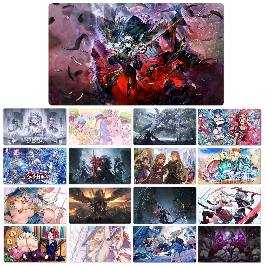 Yugioh Chơi Thảm Labrynth Đỏ Cartesia Melffy Evil Twins Exoister TCG CCG Thẻ Giao Dịch Trò Chơi Thảm Cao Su Anime Miếng Lót Chuột