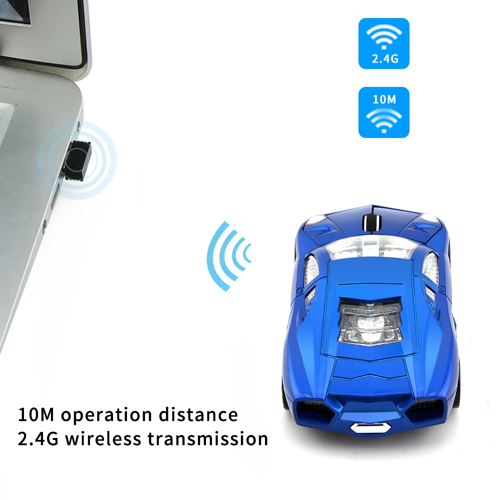 Chuột Quang Không Dây Kết Nối usb 2.4 ghz Hình Xe Hơi Sáng Tạo Phù Hợp Làm Quà Cho Máy Tính / laptop