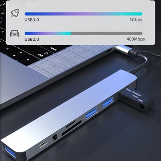 Bộ Chia 8 Cổng USB 3.0 Type C Cho Laptop Máy Tính