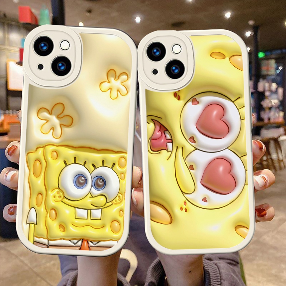 Ốp Điện Thoại Silicon Dẻo Hình spongebob Cho iphone 11 12 13 mini pro max lp36