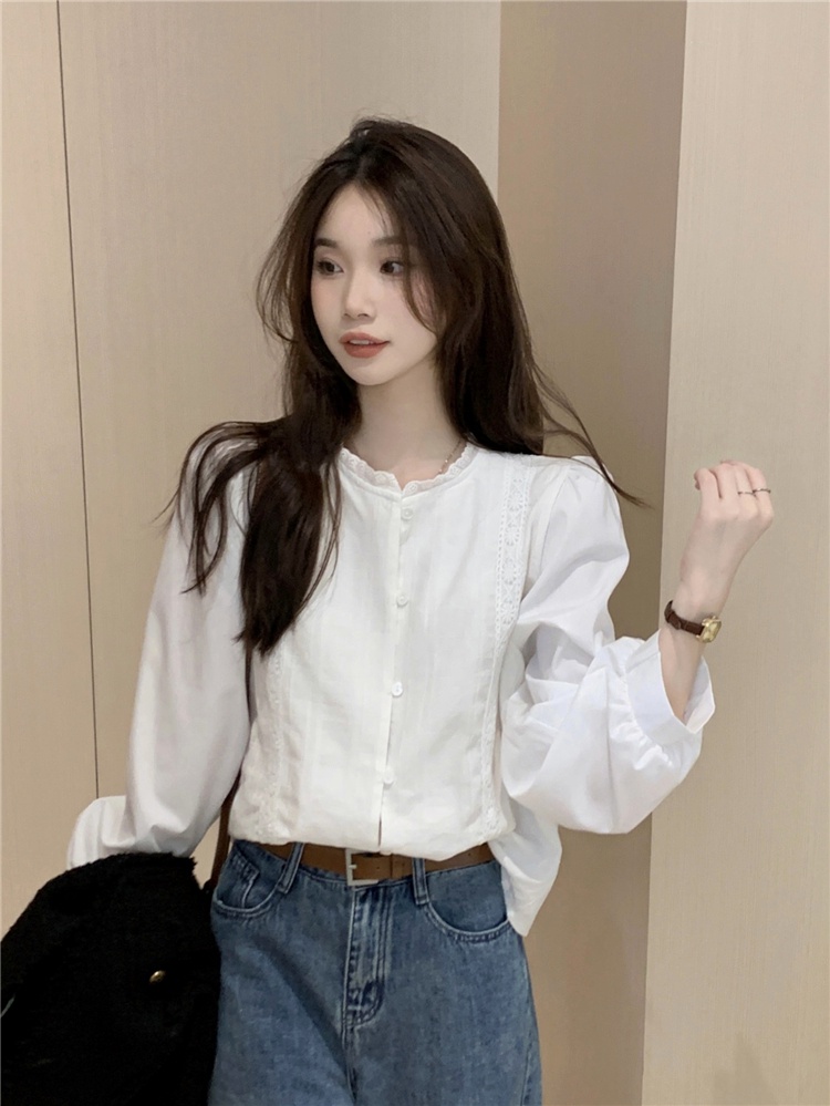 Áo Dài Tay Dáng Rộng Màu Sắc Đơn Giản Phong Cách retro 68280