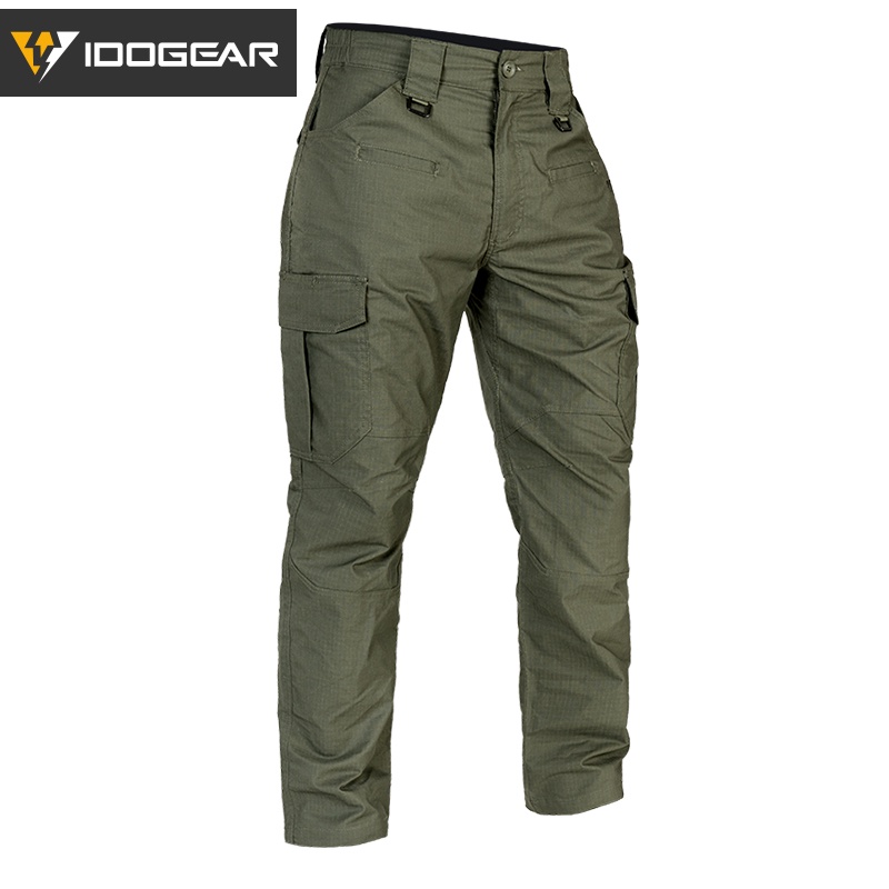 Idogear Quần Dài Chiến Thuật Có Túi Lớn Màu Xanh Lá Cây 3213