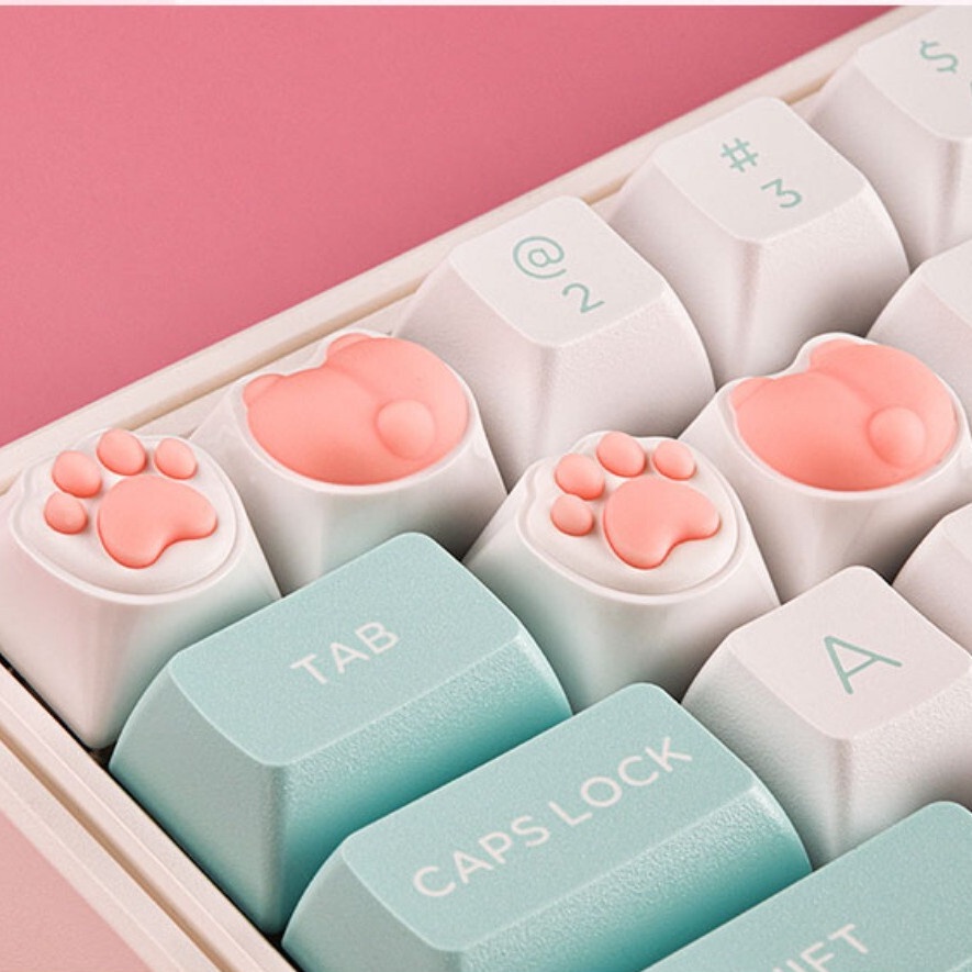 Móc Khóa Hình Dấu Chân Mèo Bằng silicone Dễ Thương