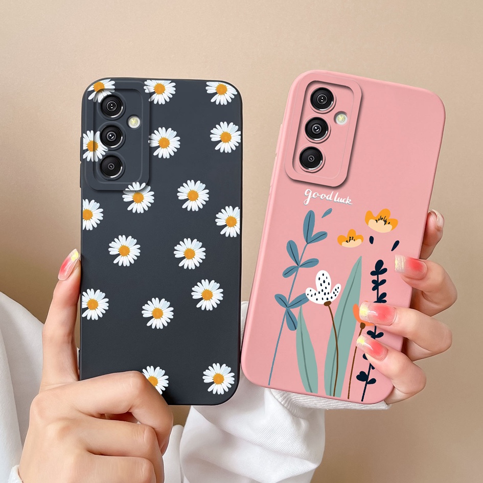 Ốp Điện Thoại Silicon Dẻo Hình Vuông Họa Tiết Hoa Xinh Xắn Chống Sốc Cho samsung galaxy m33 m34 m53 