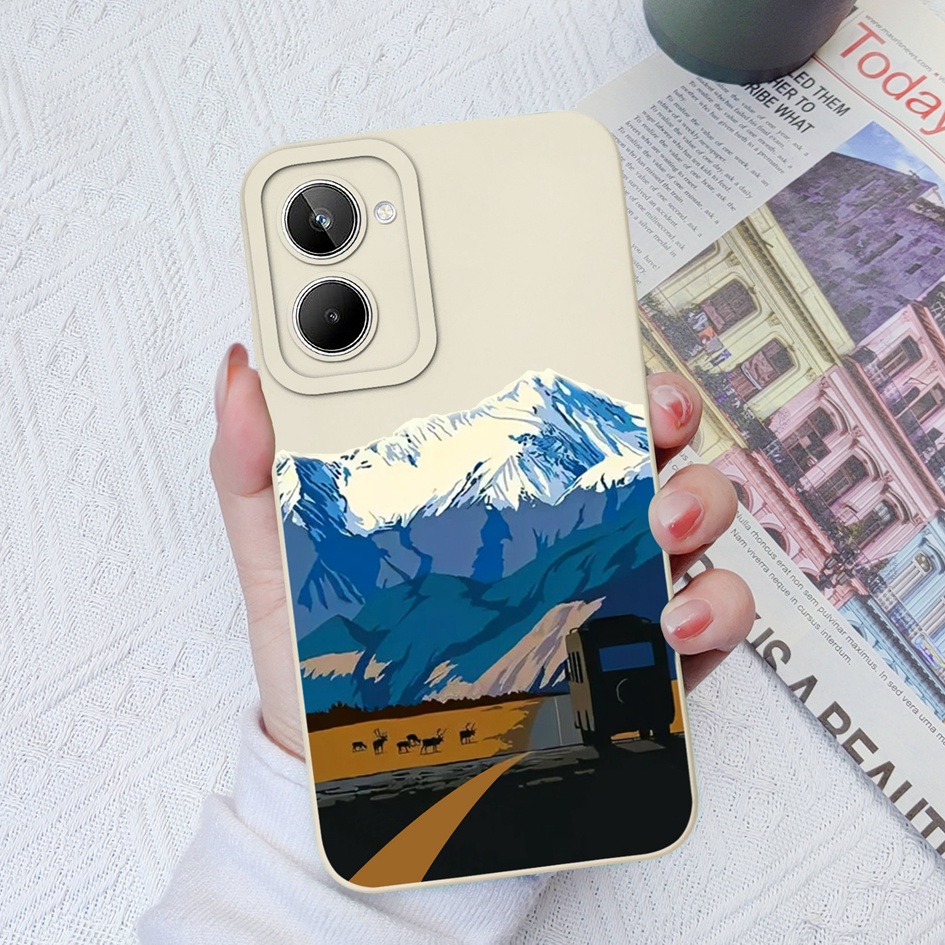 Điện Thoại Ốp Lưng Hình Vuông Họa Tiết Hoa Cho realme 10 pro plus oppo realme 10pro plus