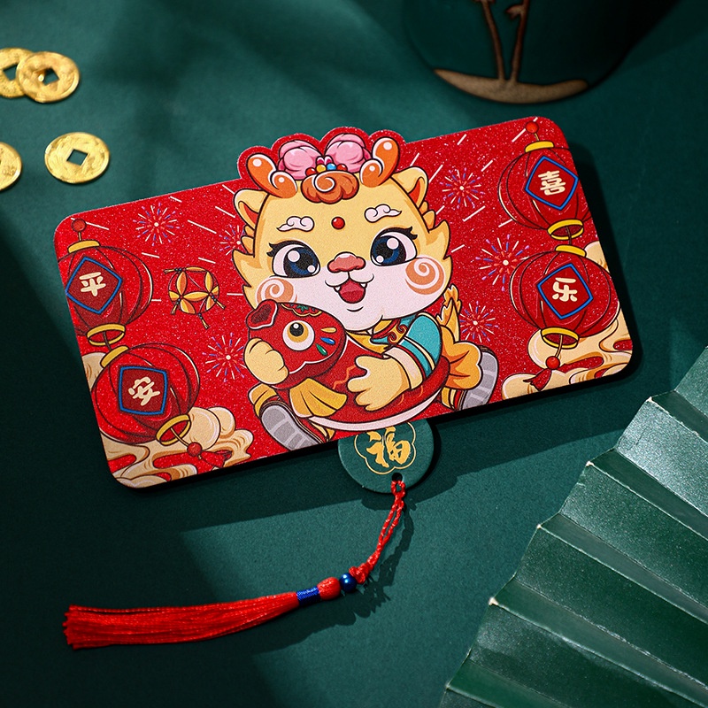 Cny Bao Lì Xì Hình Rồng Đỏ May Mắn Cho Năm Mới 2024龙年红包 龍年紅包