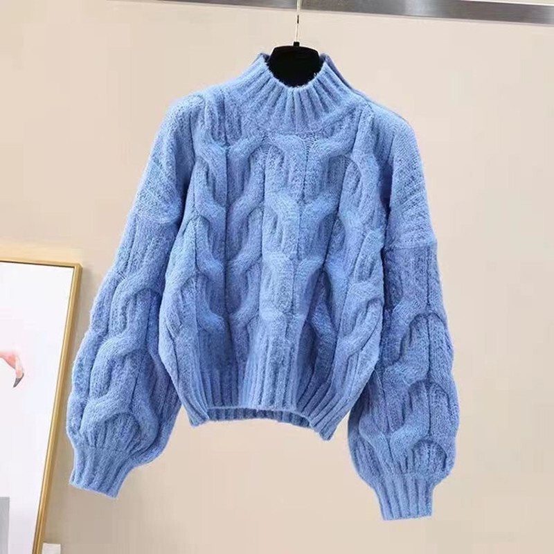 Áo sweater Trơn Tay Dài Dáng Rộng Thiết Kế Trẻ Trung Phong Cách retro