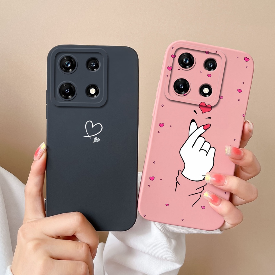 Ốp Bao Da Điện Thoại Silicon Hình Vuông Họa Tiết Trái Tim Cho infinix note 30 note 30 pro 4g 5g infi