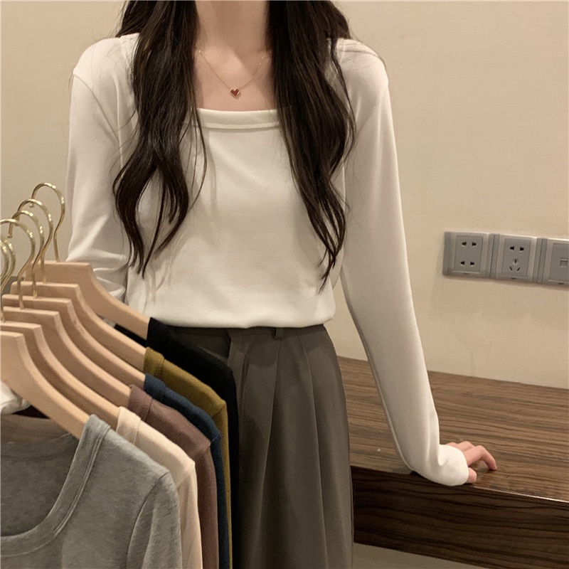 Áo Thun Tay Dài Màu Sắc Đơn Giản Dễ Phối Đồ 67433