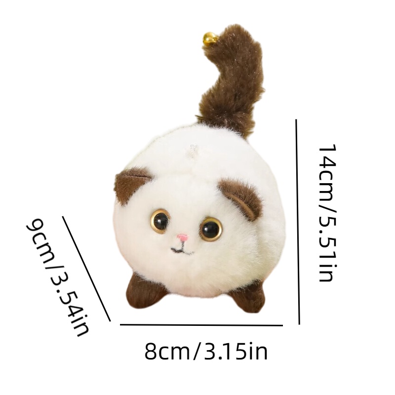 Mèo Nhồi Bông 14cm Có Chuông Và Đuôi Mềm Mại