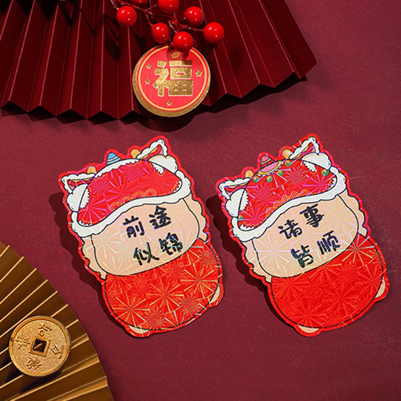 Set 6 Bao Lì Xì Hình Rồng Năm Mới 2024 cny Sáng Tạo Nhiều Màu Sắc angpao