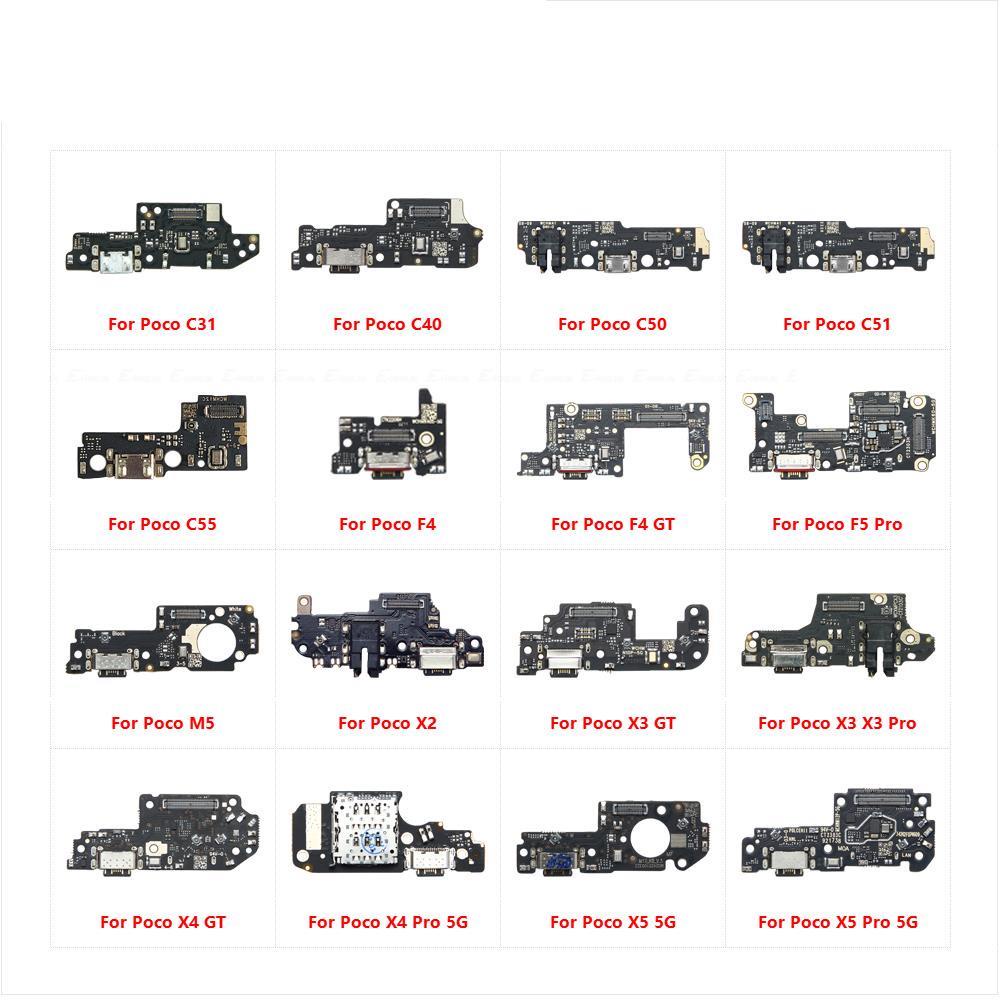 Bo Mạch Cổng Sạc usb Cho xiaomi poco c31 c40 c50 c51 c55 f4 f5 m5 x2 x3 nfc x4 x5 pro gt