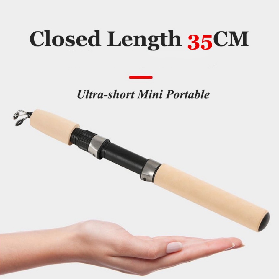 Cần Câu Cá mini 35cm 60 / 80 / 100cm Bằng Sợi carbon Siêu Ngắn