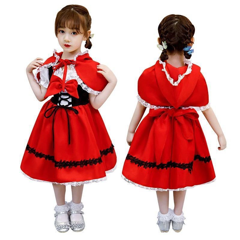 Bộ Đầm Hóa Trang Cô Bé Quàng Khăn Đỏ Cho Bé Gái