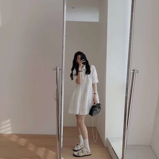 67744 Đầm Sơ Mi Ngắn Tay Phong Cách Cổ Điển Dành Cho Nữ