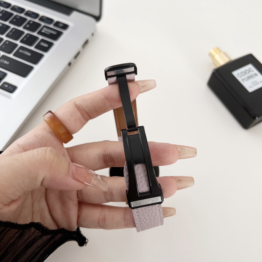 Dây Đeo Bằng Da Có Khóa Nam Châm Cho Đồng Hồ Thông Minh huawei gt 4 41mm 46mm gt4