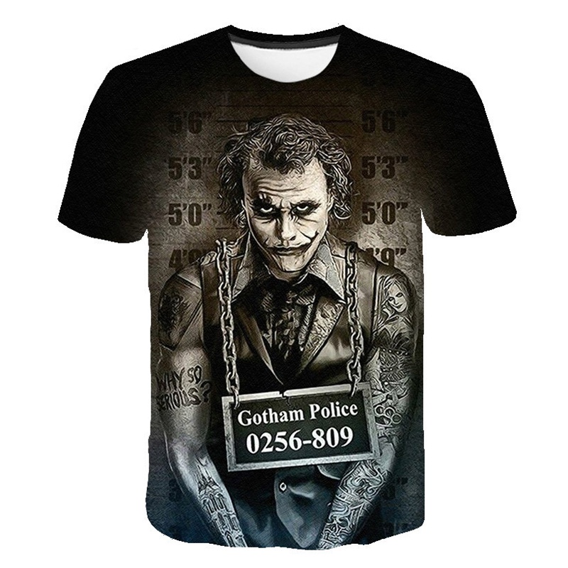 Áo Thun Tay Ngắn In Hình Chú Hề 3d Cá Tính