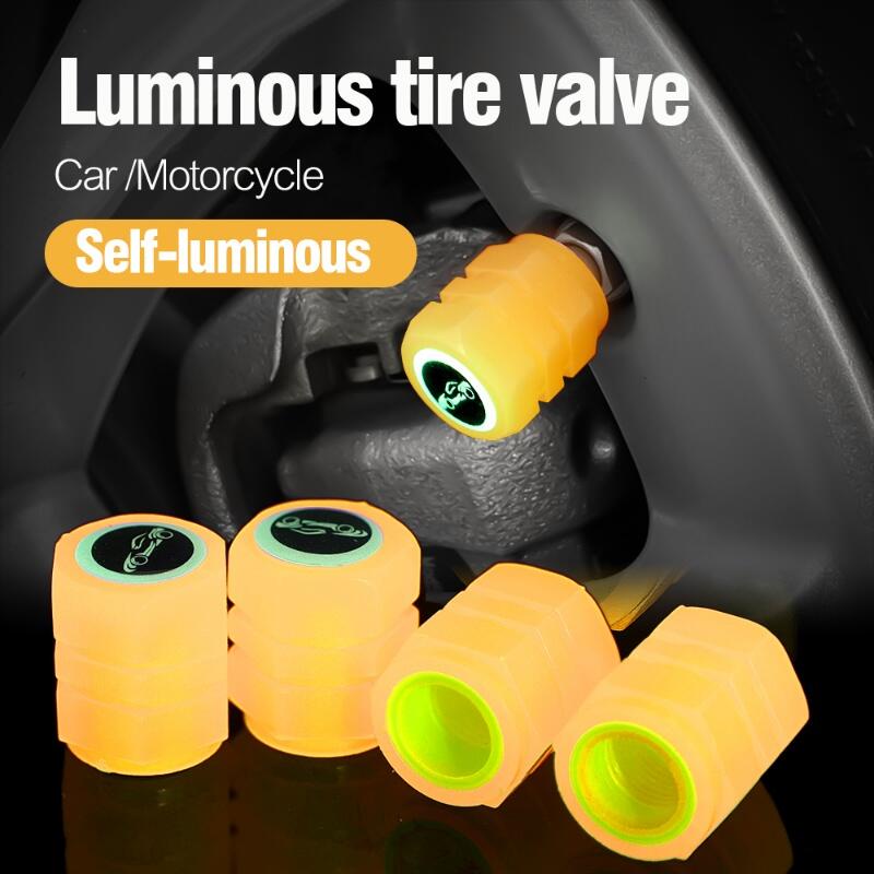 Nắp Van Bánh Xe Phát Sáng Chống Bụi Bẩn Thông Dụng Cho Xe Hơi / Xe Máy