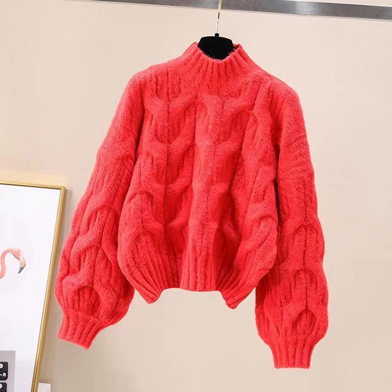 Áo sweater Trơn Tay Dài Dáng Rộng Thiết Kế Trẻ Trung Phong Cách retro
