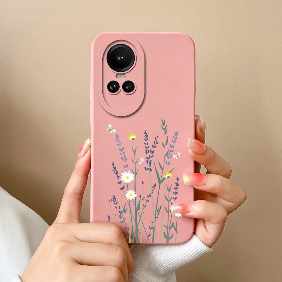 Dễ Thương Ốp Điện Thoại Silicon tpu Mềm Chống Sốc In Họa Tiết Hoa Cho oppo reno8 pro plus reno10 pro 5g reno8pro + reno10pro 5g