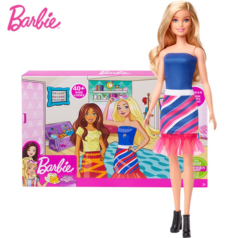 Original Barbie Fashion Combo Doll Set Gfb82 Girl Princess Elegant Dress Up Clothes Accessories Girl Toys Holiday Gift