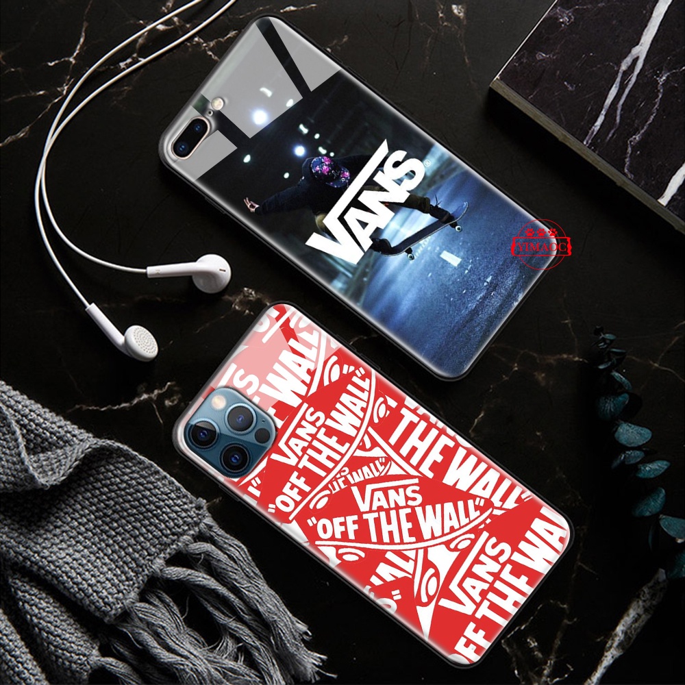 Ốp Điện Thoại Kính Cường Lực Hình vans Cho iphone se 12 pro max 13 mini t190 Thời Trang