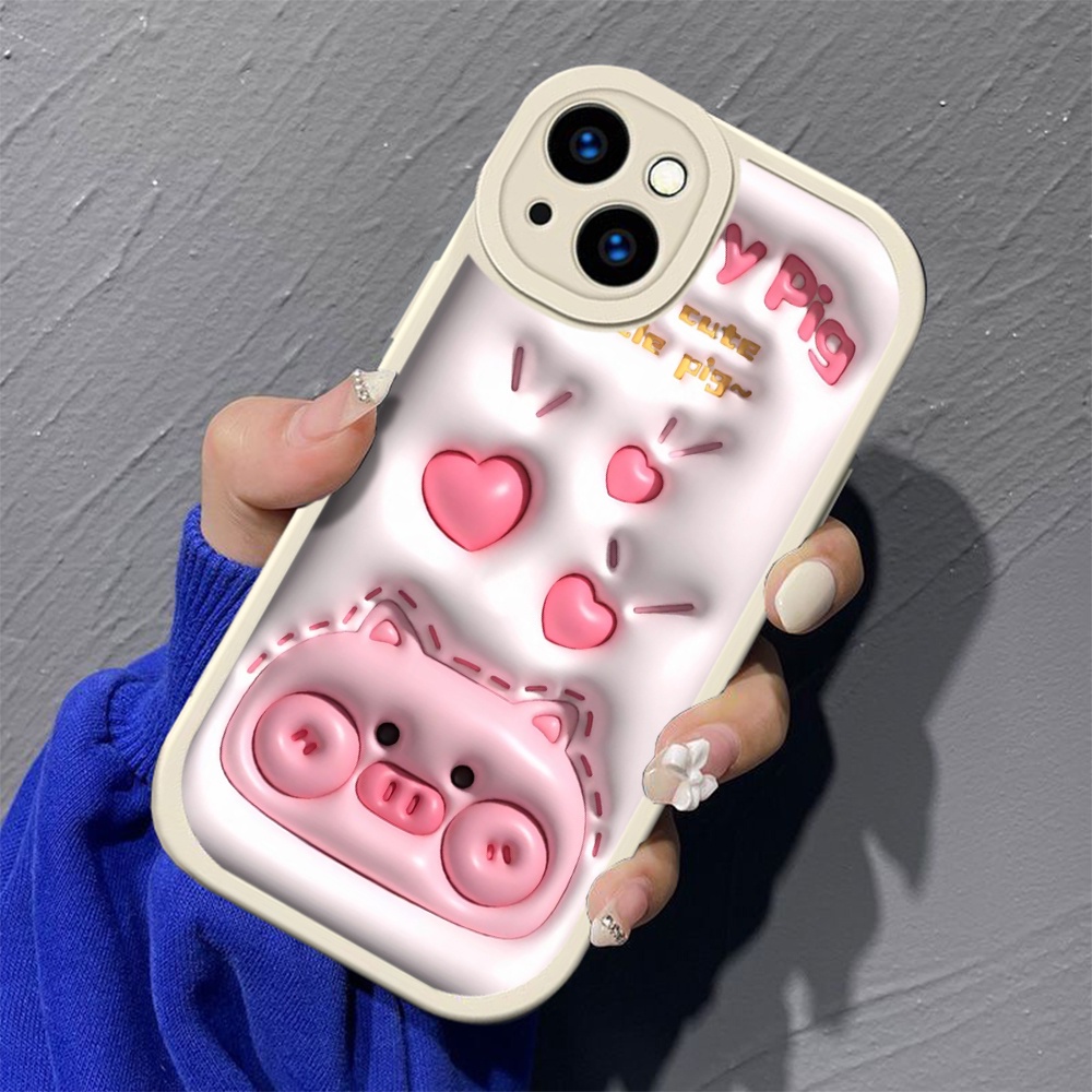 Ốp Điện Thoại Silicon tpu Mềm In Hình Chú Heo Dễ Thương Cho iphone 14 plus 15 pro max ty16