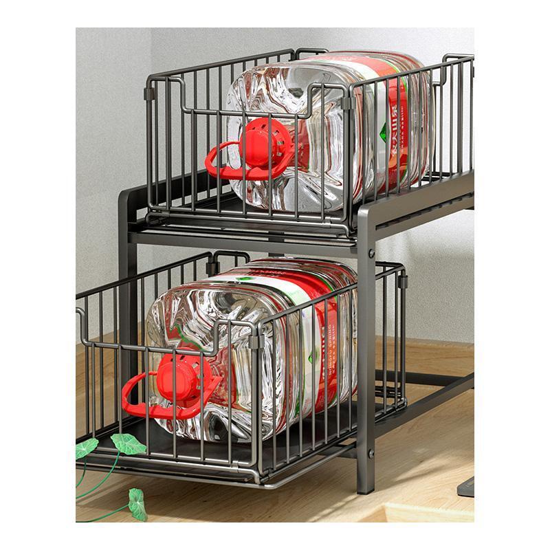 Kệ Đựng Gia Vị 2 Tầng Hình Chữ l Thiết Kế Ngăn Kéo Thông Minh Đa Năng