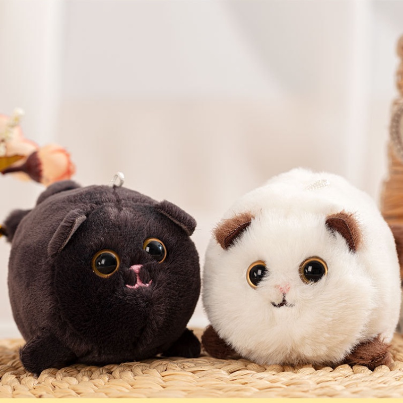 Mèo Nhồi Bông 14cm Có Chuông Và Đuôi Mềm Mại