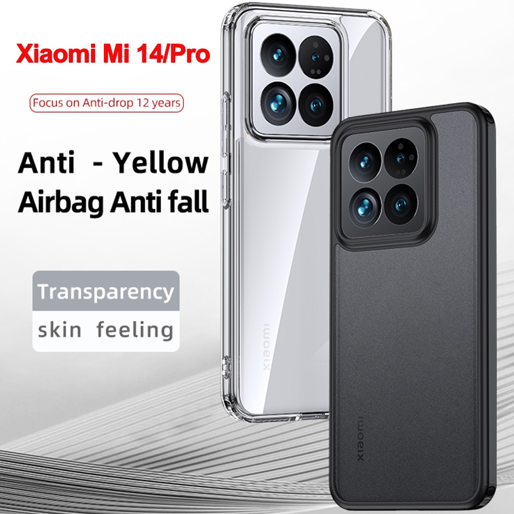 Ốp Điện Thoại TPU Mềm + PC Cứng Trong Suốt Chống Sốc Cho Xiaomi 14 Pro MI 14 MI14