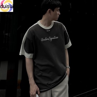 Áo Thun Pha Trộn Cổ Tròn Có Chữ Ký Unisex