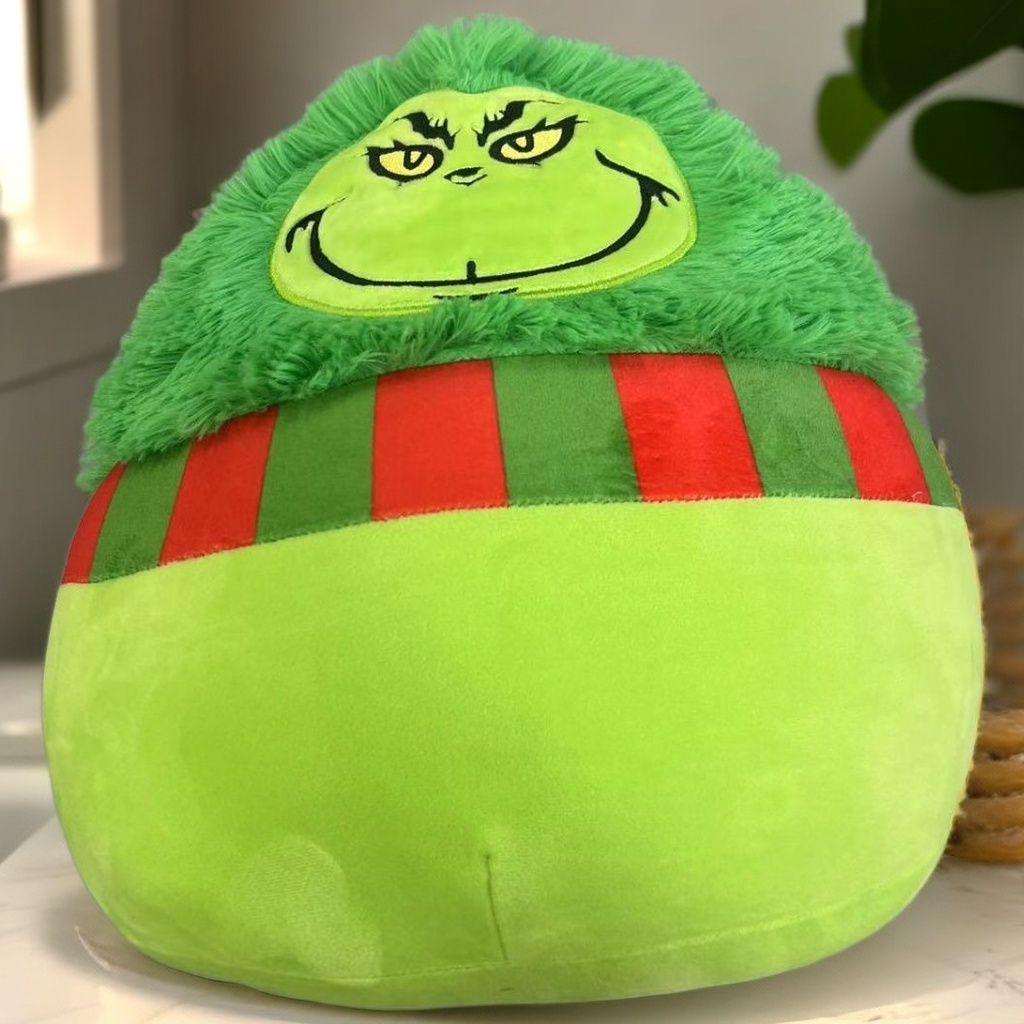 The grinch Đồ Chơi Nhồi Bông Mềm Mại Hình Quái Vật Mái Tóc Xanh Lá Hoàn Hảo Trang Trí Giáng Sinh Cho Trẻ Em
