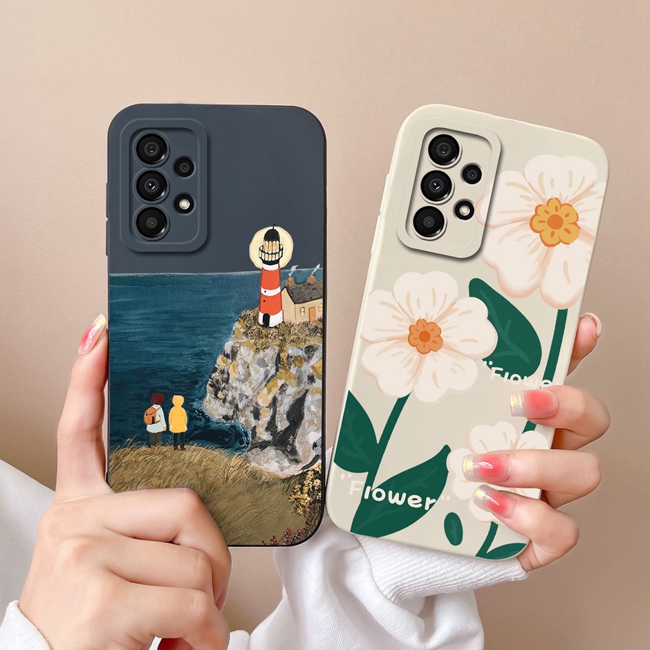 Ôp Điện Thoại Silicon Dẻo Họa Tiết Hoạt Hình Bông Hoa Xinh Xắn Chống Sốc Cho samsung galaxy a52 a52s