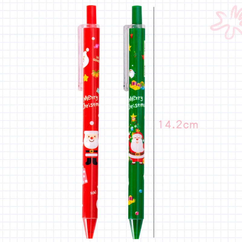 Bút Mực Bấm Ngòi 0.5mm Họa Tiết Giáng Sinh Dễ Thương