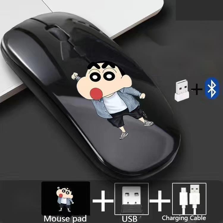 Dễ Thương Chuột Không Dây 2.4g usb bluetooth 1600dpi Có Đèn Led Hình Hoạt Họa Cho Máy Tính Bảng / Điện Thoại / ipd