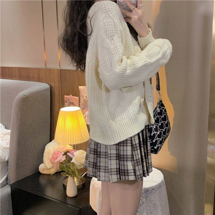 DannieWan Áo Len áo khoác cardigan áo cardigan len Thời trang hàn quốc WMY2390NW3 37Z230911