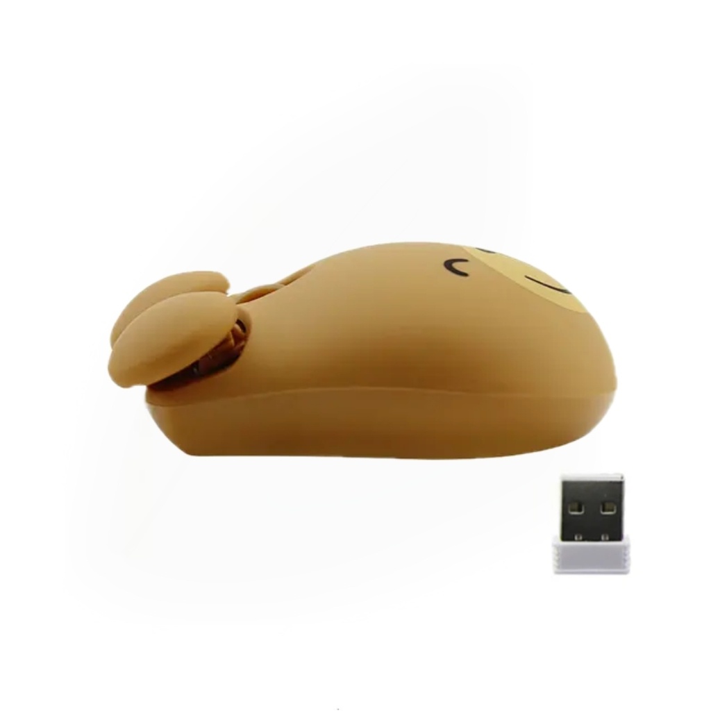 Chuột Quang Không Dây 2.4ghz 3 Nút Bấm 1600dpi Hình Động Vật Dễ Thương